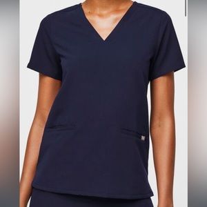 Figs Navy Casma Top